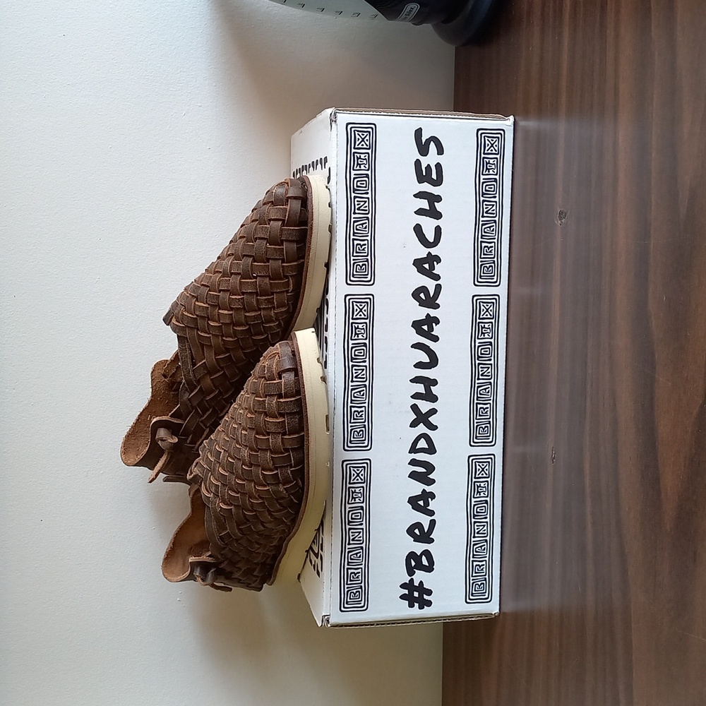 BRAND X Huaraches size 10.5 genuine leather brown